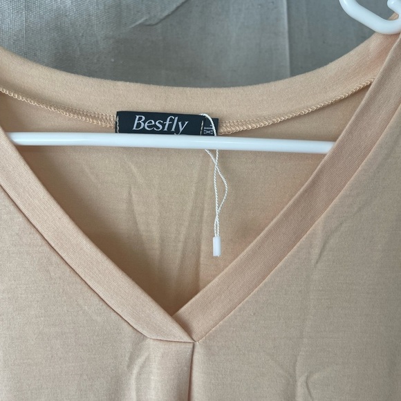 Light pink and cream Sleeveless casual Tank Top - Picture 4 of 5